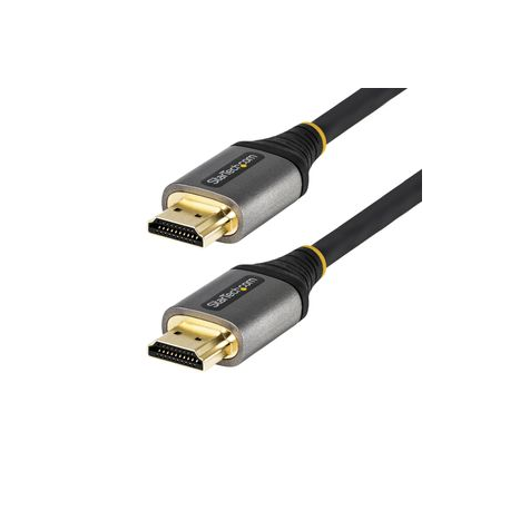 StarTech.com 10ft (3m) Premium Certified HDMI 2.0 Cable with Ethernet, High Speed Ultra HD 4K 60Hz HDMI Cable HDR10, ARC, HDMI Cord For Ultra HD Monitors, TVs, Displays, w /  TPE Jacket - Durable HDMI Video Cable (HDMMV3M) - Premium High Speed - HDMI cable with Ethernet - HDMI male to HDMI male - 3 m - shielded - grey, black - passive, 4K60Hz (3840 x 2160) support - 6