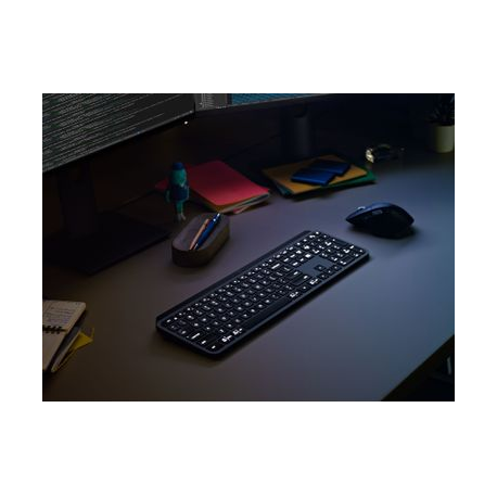 Logitech MX Keys - Keyboard - backlit - Bluetooth, 2.4 GHz - QWERTY - US International - graphite - 6