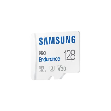 Samsung PRO Endurance MB-MJ128KA - Flash memory card (microSDXC to SD adapter included) - 128 GB - Video Class V30  /  UHS-I U3  /  Class10 - microSDXC UHS-I - white - 1