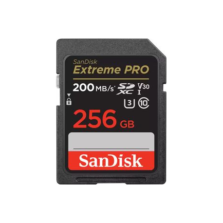 SanDisk Extreme Pro - Flash memory card - 256 GB - Video Class V30 / UHS-I U3 / Class10 - SDXC UHS-I - 0