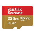 SanDisk Extreme - Flash memory card - 256 GB - A2 / Video Class V30 / UHS-I U3 / Class10 - microSDXC UHS-I