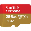 SanDisk Extreme - Flash memory card (microSDXC to SD adapter included) - 256 GB - A2  /  Video Class V30  /  UHS-I U3  /  Class10 - microSDXC UHS-I
