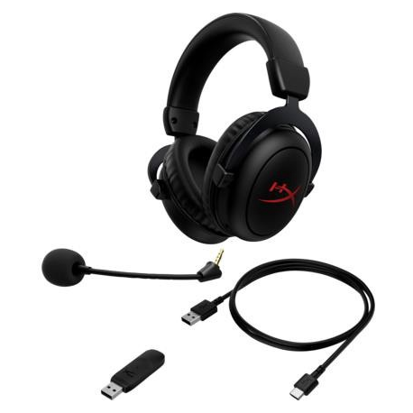 HyperX Cloud Core - Headset - full size - 2.4 GHz - wireless - black - 2