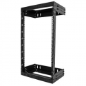 StarTech.com 18U 19" Wall Mount Network Rack, Adjustable Depth 12-20" 2 Post Open Frame Server Room Rack for AV / Data /  IT Communication / Computer Equipment / Switch with Cage Nuts & Screws - 18U Adjustable Rack (RACK-18U-20-WALL-OA) - Rack open frame - 2-post - wall mountable - black - 18U - 19"