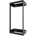 StarTech.com 21U 19" Wall Mount Network Rack, Adjustable Depth 12-20" 2 Post Open Frame Server Room Rack for AV / Data / IT Communication / Computer Equipment / Switch with Cage Nuts & Screws (RACK-21U-20-WALL-OA) - Rack open frame - 2-post - wall mountable - black - 21U - 19"