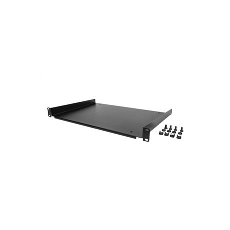 StarTech.com 1U Fixed Server Rack Mount Shelf, 12in Deep Steel Universal Cantilever Tray for 19" AV / Data / Network Equipment Rack with Cage Nuts & Screws, 55lbs Weight Capacity, 12" Deep - 1U Network Rack Shelf (SHELF-1U-12-FIXED-S) - Rack shelf - 1U - 19" - 4