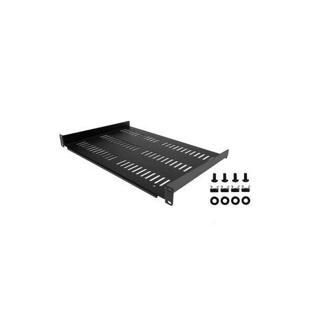 StarTech.com 1U Server Rack Shelf - Universal Vented Rack Mount Cantilever Tray for 19" Network Equipment Rack & Cabinet - Durable Design - Weight Capacity 55lb / 25kg - 12" Deep Shelf, Black (SHELF-1U-12-FIXED-V) - Rack shelf - black - 1U - 19" - 4