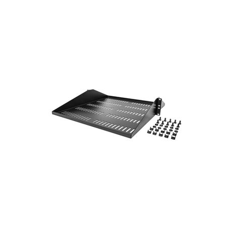 StarTech.com 2U Vented Server Rack Cabinet Shelf, 20in Deep Fixed Cantilever Tray, Rackmount Shelf for 19" AV / Data / Network Equipment Enclosure w / Cage Nuts & Screws, 200lbs Weight Capacity - 2U Network Rack Shelf (SHELF-2U-20-CENTER-V) - Rack shelf - black - 2U - 19" - 5