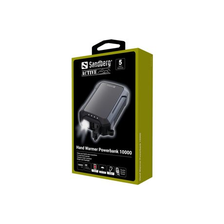 Sandberg Active Hand Warmer - Power bank - 10000 mAh - 37 Wh - 2 A (USB) - 6