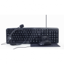 Gembird KBS-UO4-01 - 4-in-1 office kit - keyboard, mouse, headset and mouse pad set - USB - QWERTY - US - colour box