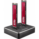 AXAGON ADSA-M2C DUAL NVMe CLONE MASTER DOCK SuperSpeed USB-C 10 Gbps docking