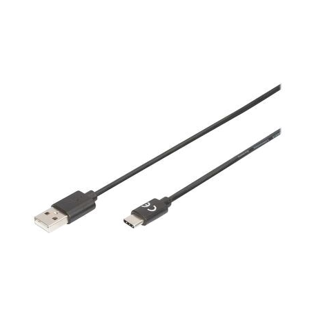 DIGITUS - USB cable - USB (M) to USB-C (M) - USB 2.0 - 3 A - 1.8 m - Power Delivery support - black - 0