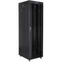 Lanberg - Rack cabinet - with 4 cooling fans, display - black, RAL 9004 - 42U - 19"
