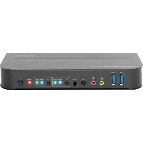 DIGITUS DS-12850 - KVM / audio / USB switch - 2 x KVM / audio / USB - 1 local user - desktop - 3