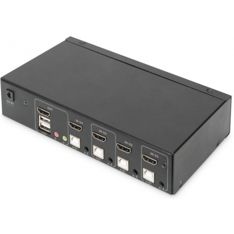 DIGITUS DS-12880 - KVM / audio / USB switch - 4 x KVM port(s) - 1 local user - desktop - 3