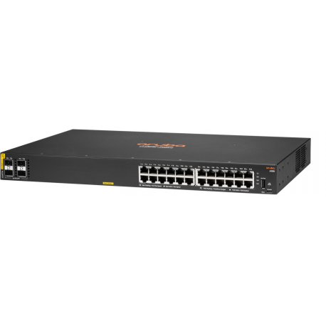 HPE Aruba 6100 24G Class4 PoE 4SFP+ - Switch - L3 - Managed - 24 x 10/100/1000 + 4 x 1 Gigabit / 10 Gigabit SFP+ - side to side airflow - rack-mountable - PoE+ (370 W) - 0