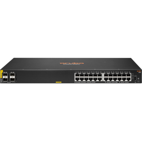 HPE Aruba 6100 24G Class4 PoE 4SFP+ - Switch - L3 - Managed - 24 x 10/100/1000 + 4 x 1 Gigabit / 10 Gigabit SFP+ - side to side airflow - rack-mountable - PoE+ (370 W) - 1