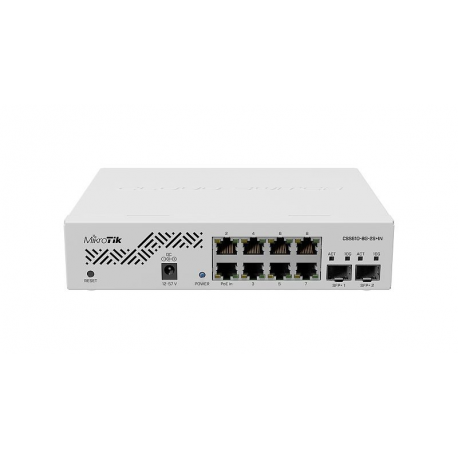 MikroTik Cloud Smart Switch CSS610-8G-2S+IN - Switch - smart - 8 x 10 / 100 / 1000 + 2 x 10 Gigabit SFP+ - desktop, rack-mountable - Passive PoE - DC power - 2