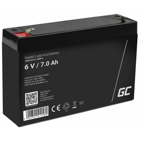 Green Cell - UPS battery - 1 x battery - Sealed Lead Acid (SLA) - 7 Ah - black - 6