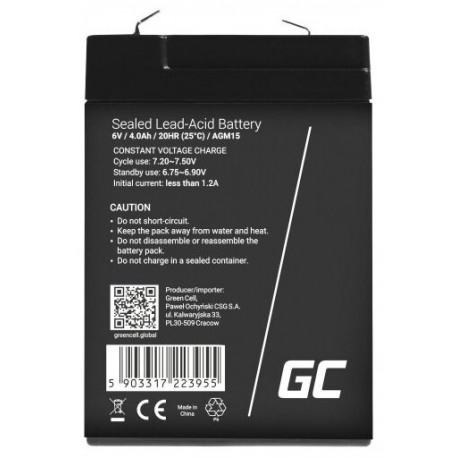 Green Cell - UPS battery - 1 x battery - Sealed Lead Acid (SLA) - 4 Ah - black - 1