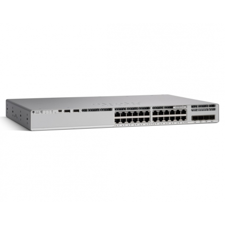 Cisco Catalyst 9200L - Network Essentials - switch - L3 - 24 x 10 / 100 / 1000 + 4 x 10 Gigabit SFP+ (uplink) - rack-mountable - 1