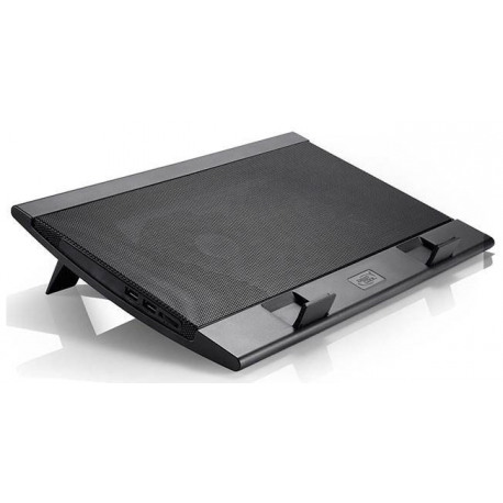Deepcool WIND PAL FS - Notebook stand - with 2 cooling fans, 2-port USB hub - black - 1