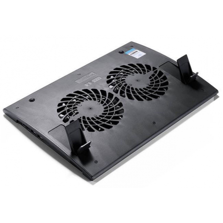 Deepcool WIND PAL FS - Notebook stand - with 2 cooling fans, 2-port USB hub - black - 7
