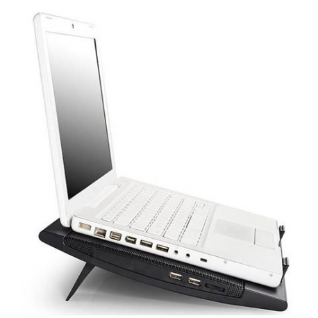 Deepcool WIND PAL FS - Notebook stand - with 2 cooling fans, 2-port USB hub - black - 9