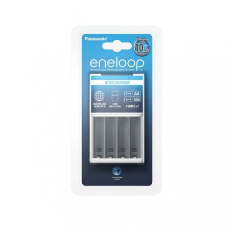 Panasonic BQ-CC51E - 10 hr battery charger - (for 4xAA / AAA) - white - Europe - 1