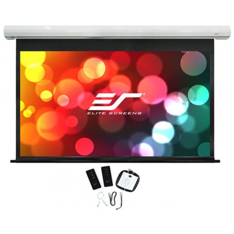 Elite Screens Saker Series SK110XHW-E12 - Projection screen - ceiling mountable, wall mountable - motorised - 230 V - 110" (279 cm) - 16:9 - MaxWhite FG - white enamel - 1