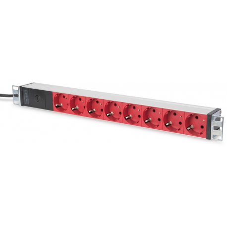 DIGITUS Professional DN-95410 - Power distribution strip (rack-mountable) - AC 250 V - 4000 Watt - input: IEC 60320 C14 - output connectors: 8 - 19" - 2