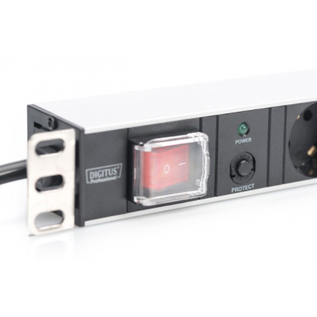 DIGITUS DN-95403 - Power strip (rack-mountable) - AC 250 V - input: power - output connectors: 7 (power) - 19" - 2 m cord - 3