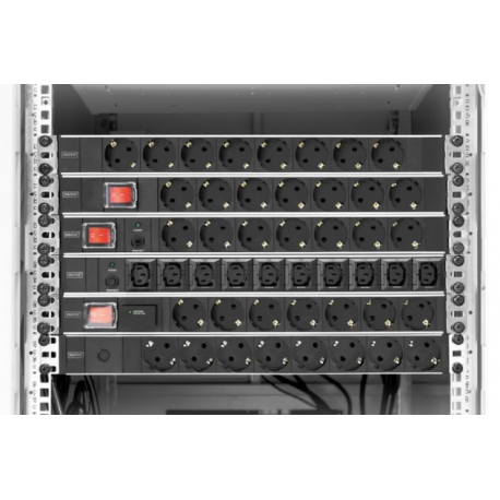 DIGITUS DN-95403 - Power strip (rack-mountable) - AC 250 V - input: power - output connectors: 7 (power) - 19" - 2 m cord - 5