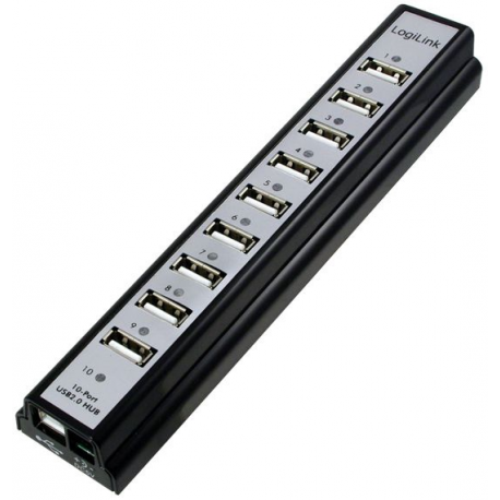 LogiLink USB 2.0 Hub 10-Port - Hub - 10 x USB 2.0 - desktop - 2
