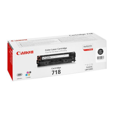 Canon 718 Black - Black - original - toner cartridge - for ImageCLASS LBP7200; i-SENSYS MF8330, MF8350; Laser Shot LBP-7200; Satera MF8330, MF8350 - 2