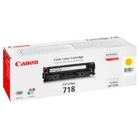 Canon 718 Yellow - Yellow - original - toner cartridge - for ImageCLASS LBP7200; i-SENSYS MF8330, MF8350; Laser Shot LBP-7200; Satera MF8330, MF8350 - 2