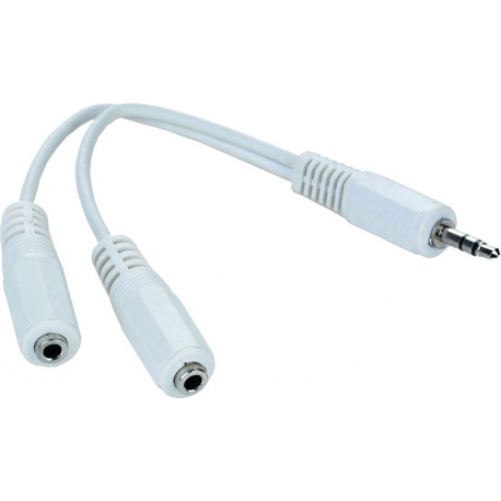 Gembird CCA-415W - Audio splitter - stereo mini jack female to stereo mini jack male - 10 cm - white - 2