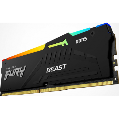 Kingston FURY Beast RGB - DDR5 - module - 16 GB - DIMM 288-pin - 5600 MHz  /  PC5-44800 - CL40 - 1.25 V - unbuffered - on-die ECC - 3