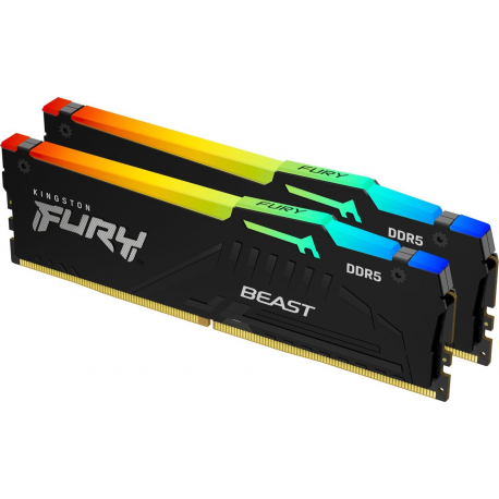 Kingston FURY Beast RGB - DDR5 - kit - 32 GB: 2 x 16 GB - DIMM 288-pin - 5600 MHz / PC5-44800 - CL40 - 1.25 V - unbuffered - on-die ECC - 1