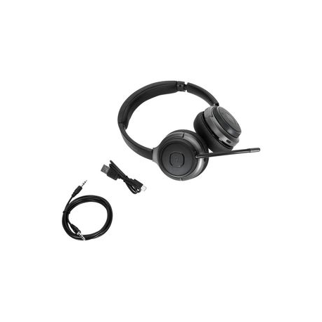 Targus AEH104GL - Headset - on-ear - convertible - Bluetooth - wireless, wired - 3.5 mm jack - noise isolating - black - 1