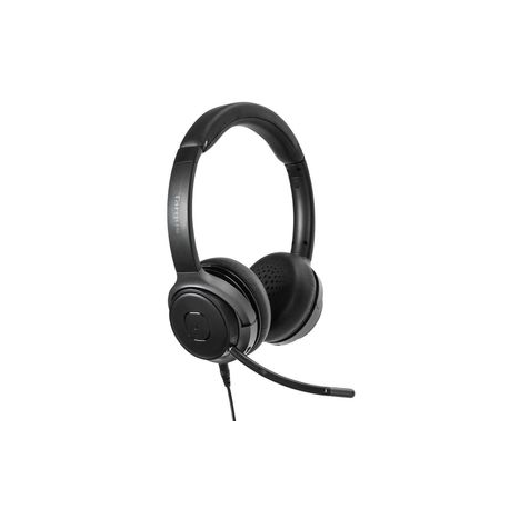 Targus AEH104GL - Headset - on-ear - convertible - Bluetooth - wireless, wired - 3.5 mm jack - noise isolating - black - 3