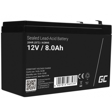 Green Cell - UPS battery - 1 x battery - Lead Acid - 8 Ah - black - 0