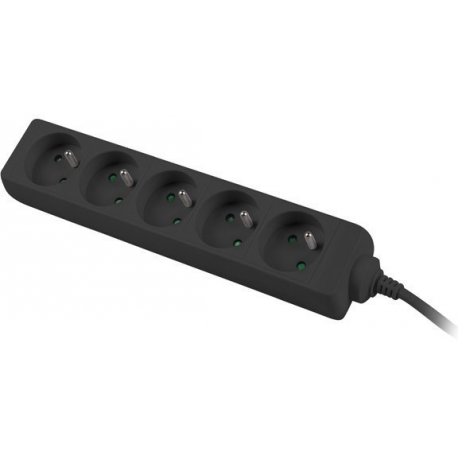 Lanberg - Power strip - 2500 Watt - input: IEC 60320 C14 - output connectors: 5 (5 x power CEE 7 / 5) - 1 m - black - 1