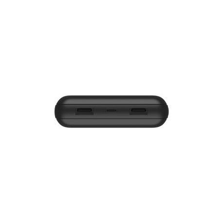 Belkin BOOST CHARGE - Power bank - 20000 mAh - 15 Watt - 3 output connectors (2 x USB, USB-C) - on cable: USB, USB-C - black - 3