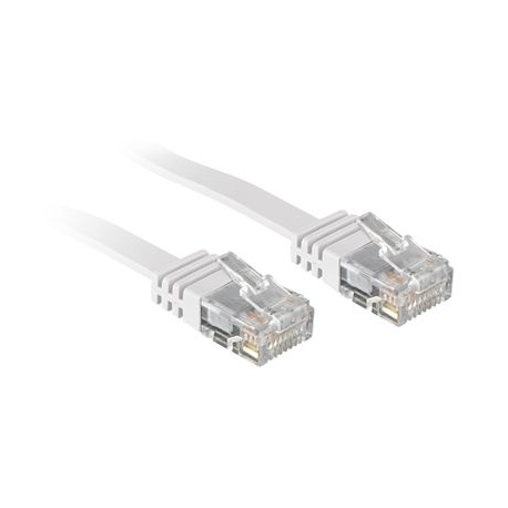 Lindy - Patch cable - RJ-45 (M) to RJ-45 (M) - 1 m - UTP - CAT 6 - molded, flat - white - 0