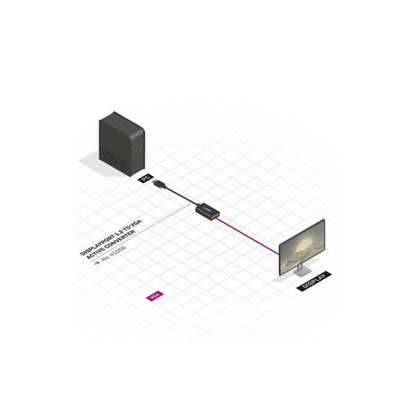 Lindy DisplayPort to VGA Adapter - External video adapter - D-Sub, DisplayPort - black - 2