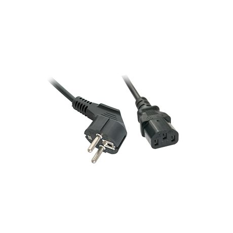 Lindy - Power cable - CEE 7/7 (M) angled to IEC 60320 C13 - 5 m - black - 0