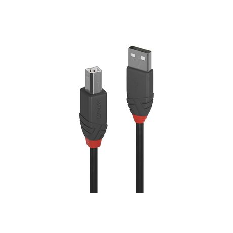 Lindy Anthra Line - USB cable - USB (M) to USB Type B (M) - USB 2.0 - 20 cm - round - black - 0