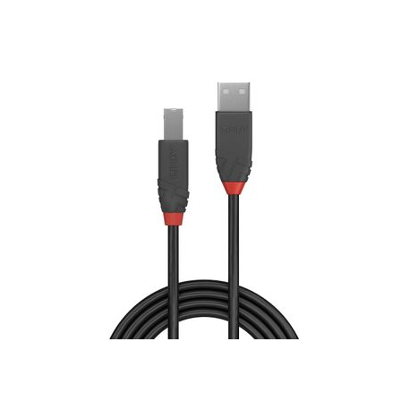 Lindy Anthra Line - USB cable - USB (M) to USB Type B (M) - USB 2.0 - 7.5 m - round - black - 1