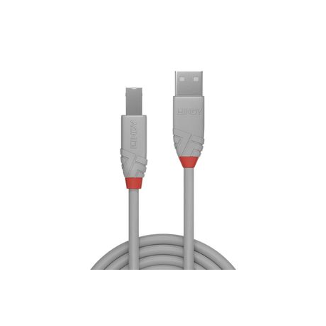 Lindy Anthra Line - USB cable - USB (M) to USB Type B (M) - USB 2.0 - 5 m - round - grey - 1